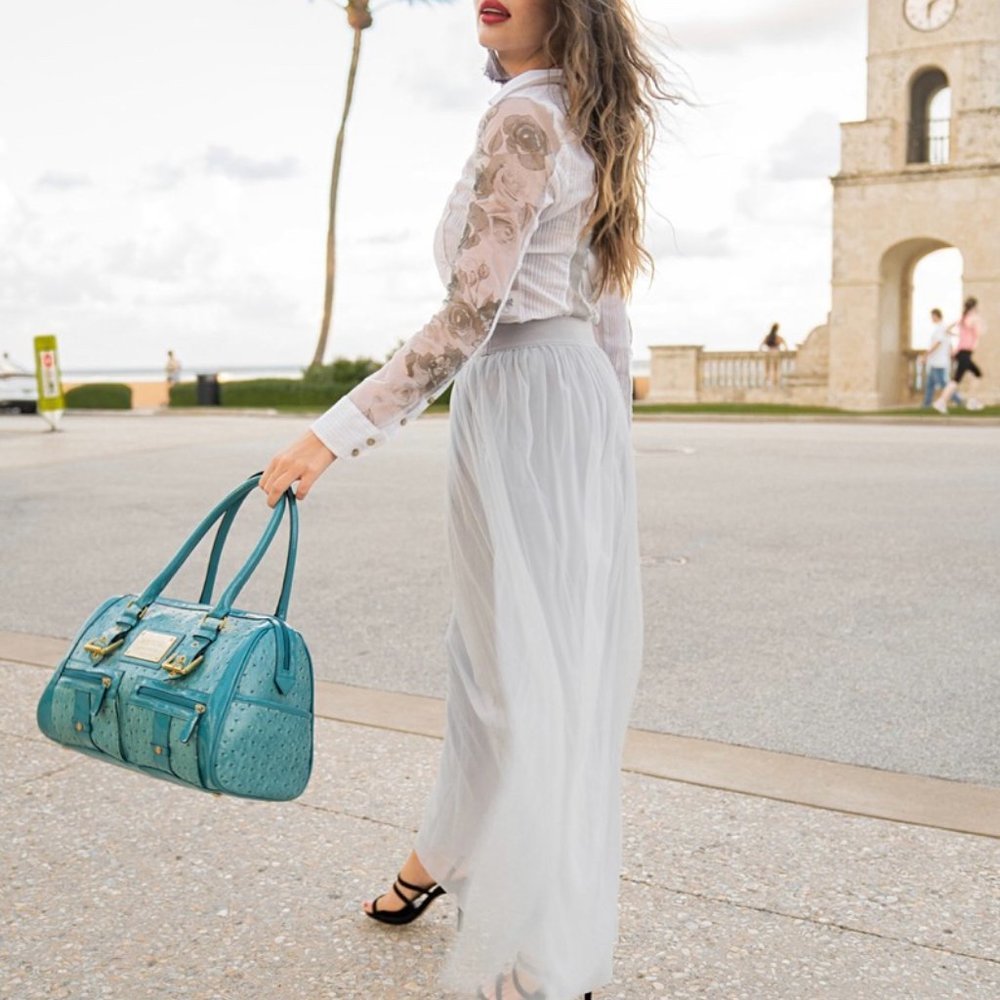 NWT - Long Light Gray tulle skirt